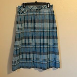 Vintage Plaid A Line Skirt